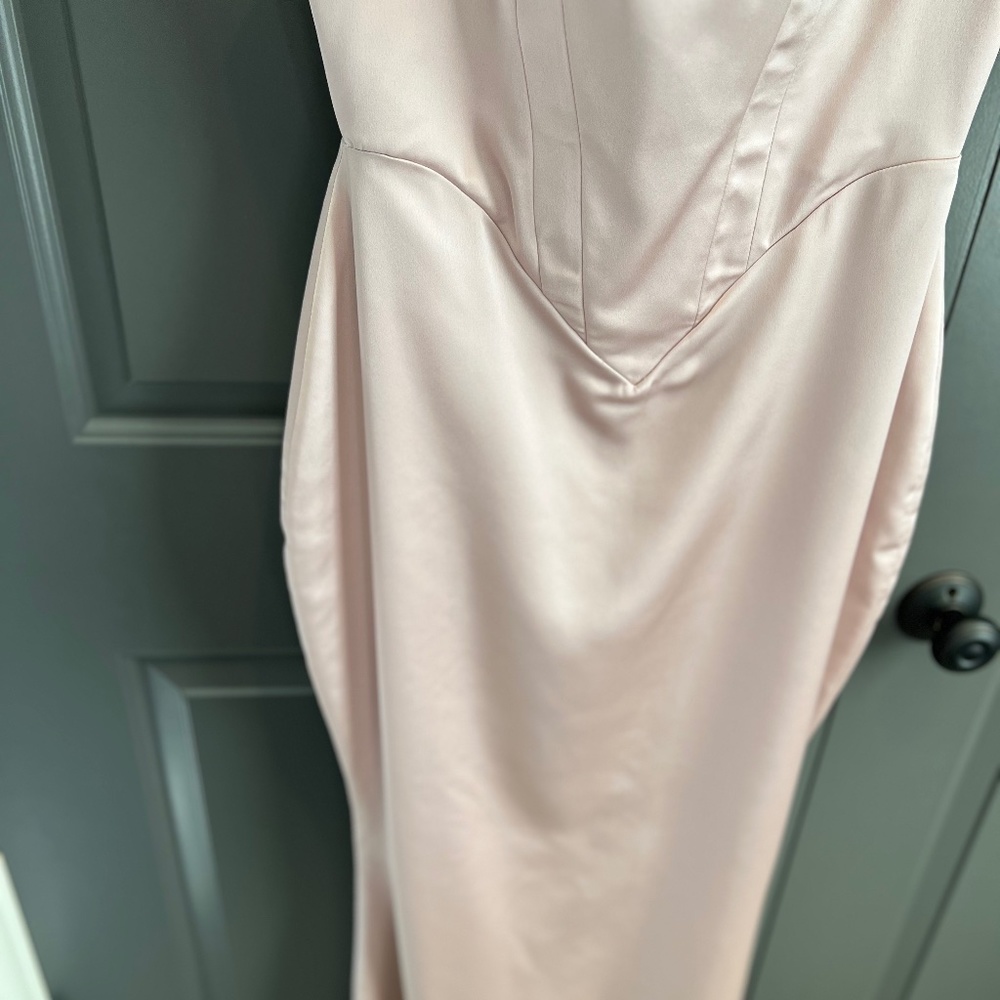 Olivette Crystal Satin Corset Maxi Dress-Size Large - Picture 11 of 15